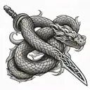snake sword tattoo design idea