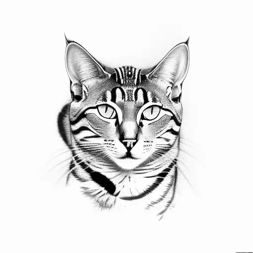 grey stripe egyptian mau cat tail wrap around arm tattoo design idea