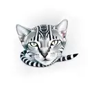 grey stripe egyptian mau cat tail wrap around arm tattoo design idea
