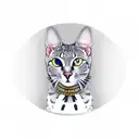grey stripe with hind spots egyptian mau cat tail wrap around arm tattoo design idea