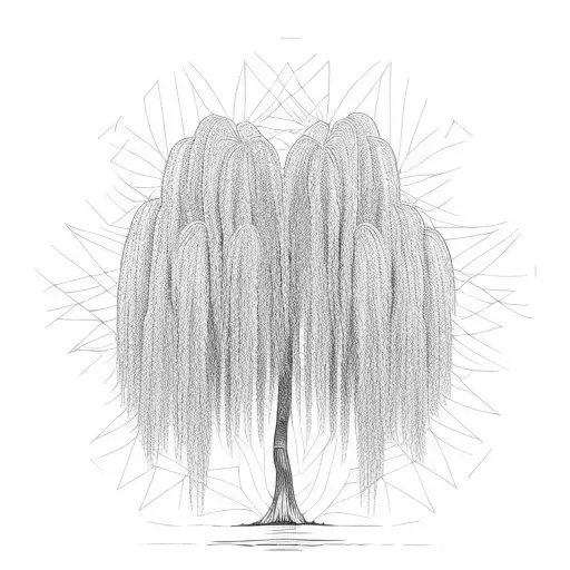 weeping willow tattoo design idea