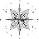 A compass rose intertwined with paw prints, symbolizing your passion for navigation and your search and rescue K9 handler role tattoo design idea