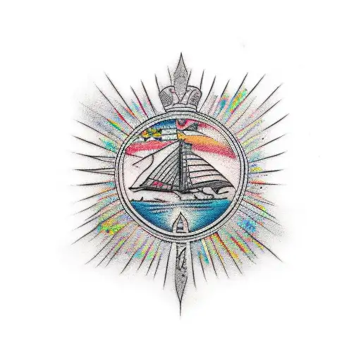 classic new zealand tatoo design combine with colourfull peacock  tattoo design idea