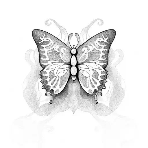 butterfly on kayak tattoo design idea
