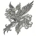 Mayan phoenix rising tattoo design idea