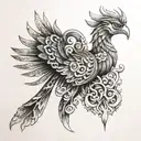 Mayan phoenix rising tattoo design idea