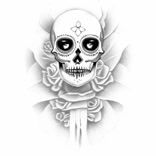 mexican skull women tattoo design idea