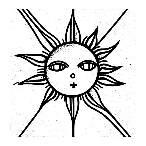 Inner child tarot sun tattoo design idea