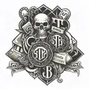 gangster money symbols tattoo design idea