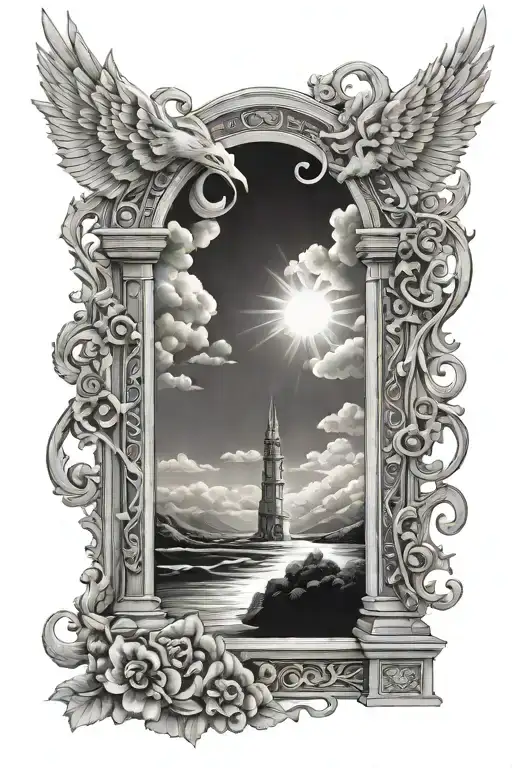 heaven gates tattoo design idea