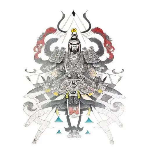 mongolian warrior tattoo design idea