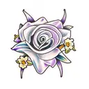 violets and daffodils  tattoo design idea