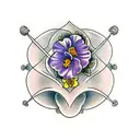 violets and daffodils  tattoo design idea