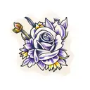 violets and daffodils  tattoo design idea