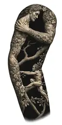 garden of Eden full sleeve tattoo with classical art  tattoo design idea