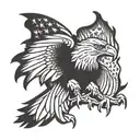 Eagle and American Flag primarily black tattoo design idea
