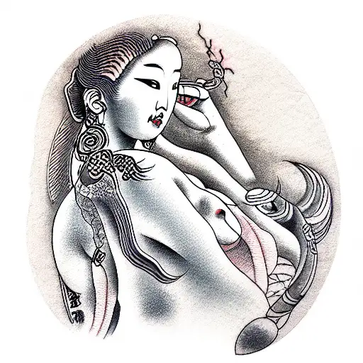 broken Venus de milo statue tattoo design idea