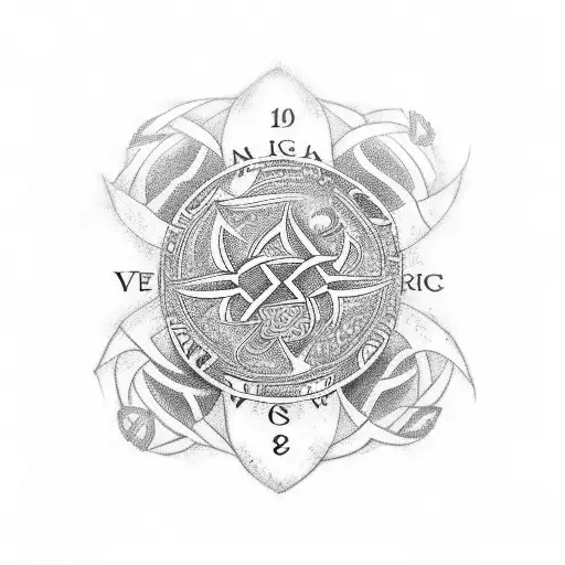 Vegvisir thistle rugby ireland tattoo design idea