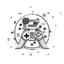 A minimalist tattoo design featuring a pixelated video game controller intertwined with a chef's hat, symbolizing your love for gaming and cooking tattoo design idea