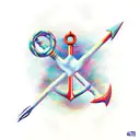 Sagittarius with anchor tattoo design idea