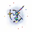 Sagittarius with anchor tattoo design idea