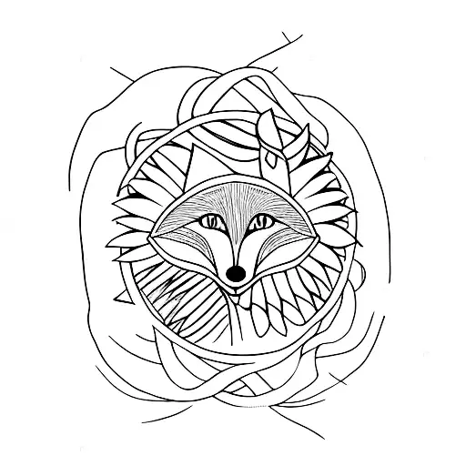 fox thistle  tattoo design idea