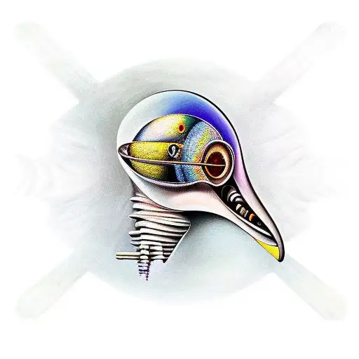 salvador dali inspired alien tattoo design idea