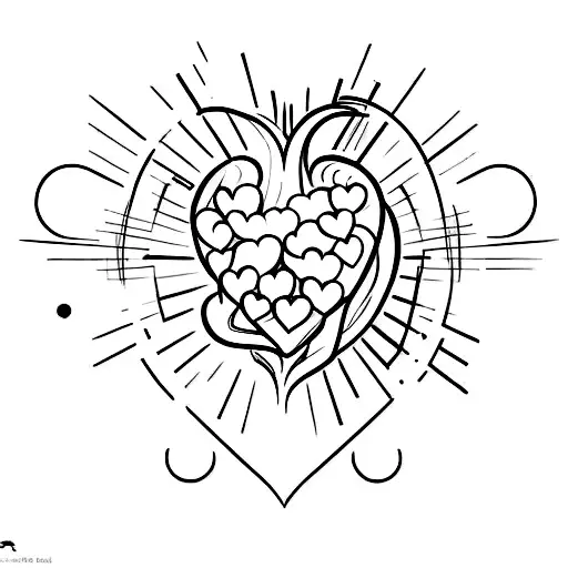 heart with cardiac line  tattoo design idea