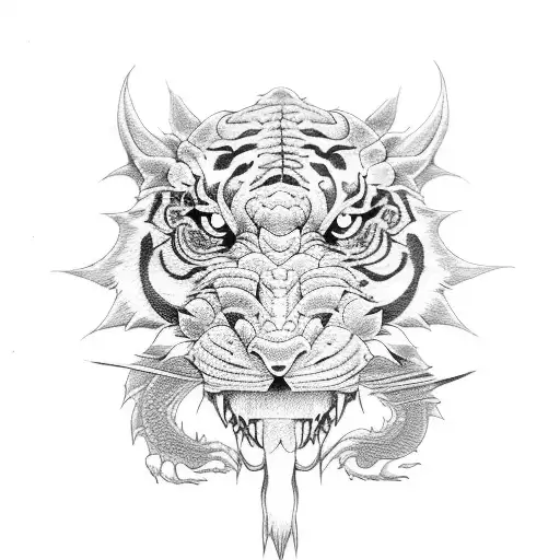 dragon and tiger tattoo design idea