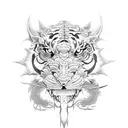 dragon and tiger tattoo design idea