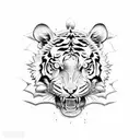 tiger dragon combined tattoo design idea