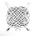 irish knot with words Tenui Nec Dimittam tattoo design idea
