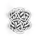 irish knot with words Tenui Nec Dimittam tattoo design idea