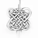 irish knot with words Tenui Nec Dimittam tattoo design idea