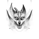 full body anubis tattoo design idea