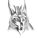 full body anubis tattoo design idea