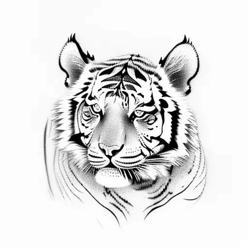 tiger and cubs tattoo design idea