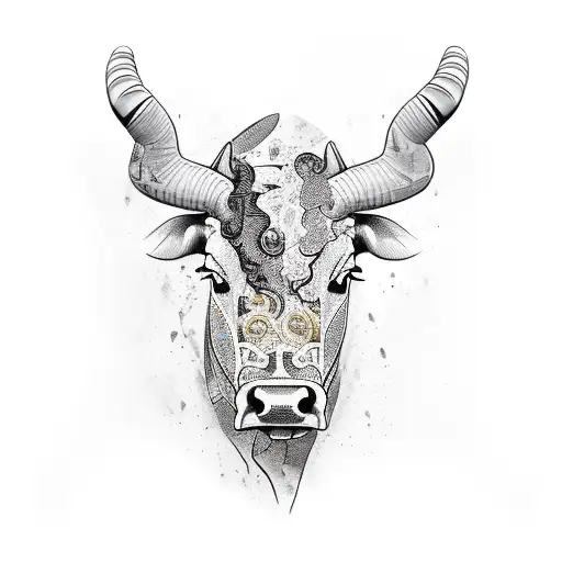 Spanish bull with aggression tattoo design idea
