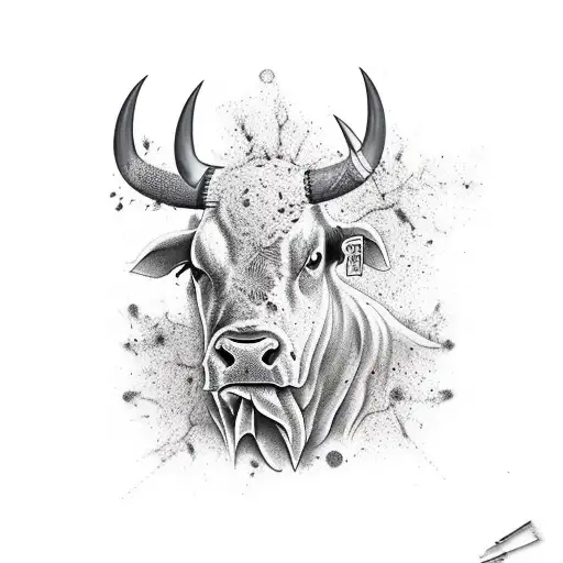 Spanish bull who got stapt and is bleeding tattoo design idea