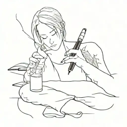 author during writing poetry tattoo design idea