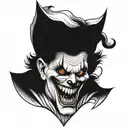 scary clown sleeve tattoo design idea