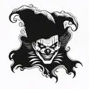 scary clown sleeve tattoo design idea