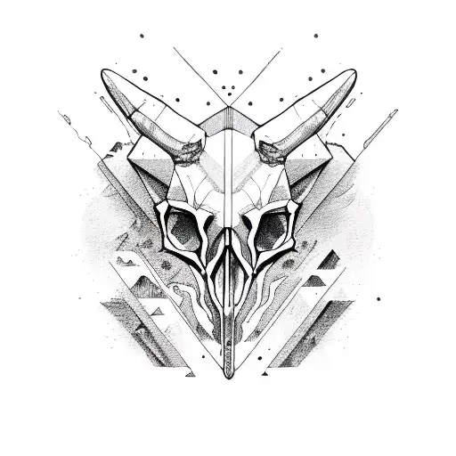 fox skull and dinosaur skull tattoo design idea