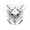 fox skull and dinosaur skull tattoo design idea