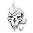 fox skull and dinosaur skull tattoo design idea