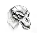 fox skull and dinosaur skull tattoo design idea