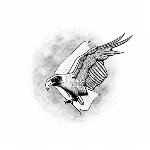 raven flying towards the sun tattoo design idea