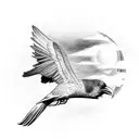 raven flying towards the sun burning up tattoo design idea