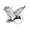 raven flying towards the sun burning up tattoo design idea