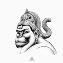 hanuman tattoo design idea